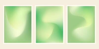 Gradient wave fluid posters background. Minimal green liquid blurred background for social media, brochure, flyer vector