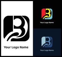 B letter logo with dynamic abstract design vector