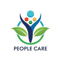Abstract logo diversity and togetherness people circle community icon design unity, family, and teamwork. with text people care vector