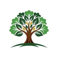 Tree logo icon with different leaves design vector