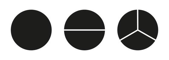Pie chart template set. Segmented charts. Many number of sectors divide the circle on equal parts. Pizza charts. Segments infographic. Diagram wheel parts. vector