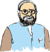 A drawing of a man with glasses and a beard vector