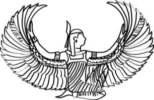 An egyptian bird with wings and a feather vector