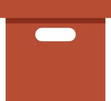 A red box with a white handle vector