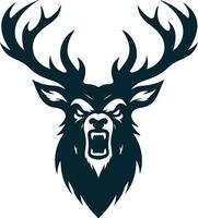 Angry Deer Silhouette vector