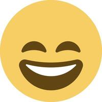 A smiling emoticion with a brown face vector