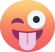 A smiling emoticion with a tongue sticking out vector