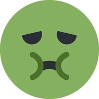 A sad face with a sad expression on a green circle vector