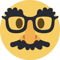 A yellow emoticion with glasses and a mustache vector
