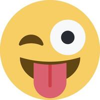 A yellow emoticion with its tongue out vector