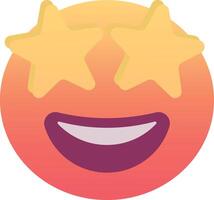 A smiling emoticion with three stars on it vector