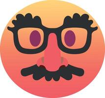 A cartoon face with glasses and a mustache vector