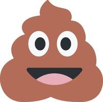 A brown poo with a big smile on its face vector