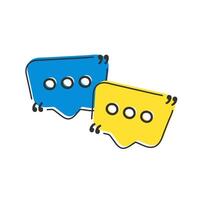 Two speech bubbles with two dots on each side vector