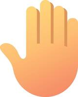 A hand with a finger up and a palm vector
