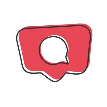 A red speech bubble with a speech bubble inside vector