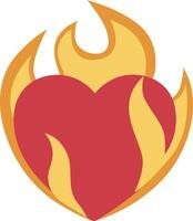 A heart with flames on it vector