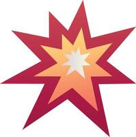 A red starburst with a white star in the middle vector