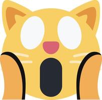 A cat with its mouth open and eyes wide vector