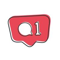 The logo for q1, a chat app vector