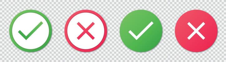 Four different colored check marks on a white background vector