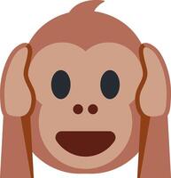 A monkey with its hands on its head vector