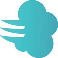 A blue cloud with two wings on it vector