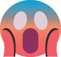 A cartoon face with a mouth open and eyes wide vector