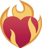 A heart with flames on it vector