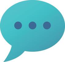 A blue speech bubble with three dots on it vector