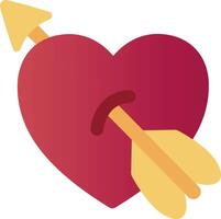 A heart with an arrow sticking out of it vector