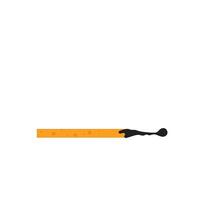 a wooden matchstick that is partially burnt. and a white background. vector