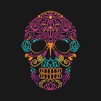 Dia De Los Muertos or Day of the Dead colorful sugar skull vector