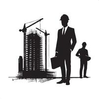 architect image silhouette, professional architect icon, architect outline graphic, architect black shape, architect profession silhouette, construction silhouette, vector