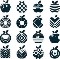 apple logos collection, apple graphic design, apple symbols set, abstract apple icons, fruit logo design, vector