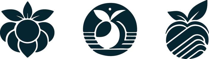 apricot logos collection, black apricot graphics, apricot symbol set, nature fruit logos, modern apricot icons, simple apricot logo pack, abstract apricot shapes, fruit icon design. vector