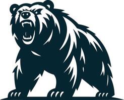 bear outline in an angry stance vector