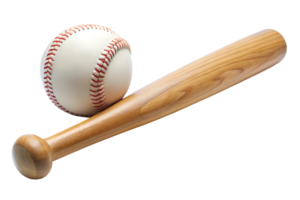 Baseball bat and ball isolate on transparency background png
