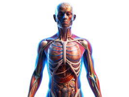 model showing internal organs isolate on transparency background png