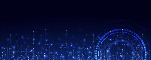 Abstract technology background with blue lines and dots vector
