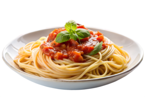 Spaghetti with tomato sauce isolate on transparency background png