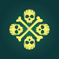 Skull head trendy artwork impressive abstract illustration colorful useful design vector