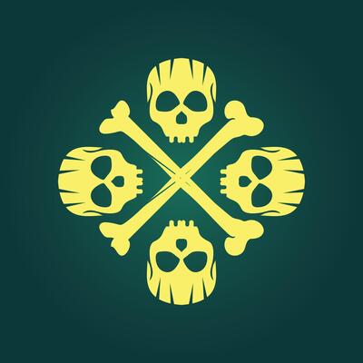 Skull head trendy artwork impressive abstract illustration colorful useful design