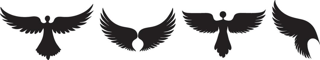 a set of four different wings with different shapes 2 vector