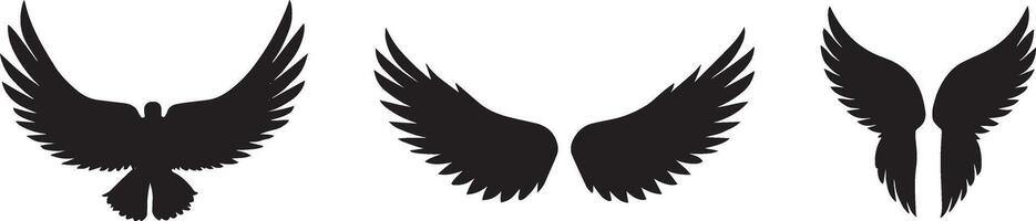 a set of four different wings vector