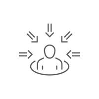 Customer Centric and Client Focused Icon. Consumer Oriented Business Strategy Symbol. vector