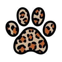 Animal paw print with leopard pattern illustration vector