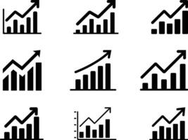 Growth graph Chart sign and symbol . Business growing diagram chart icon vector