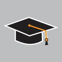 Graduation cap flat icon clip art design object. Single high quality outline symbol of graduation for web design or mobile app vector