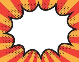Abstract comic pop art style blank, layout template isolated dots background. vector